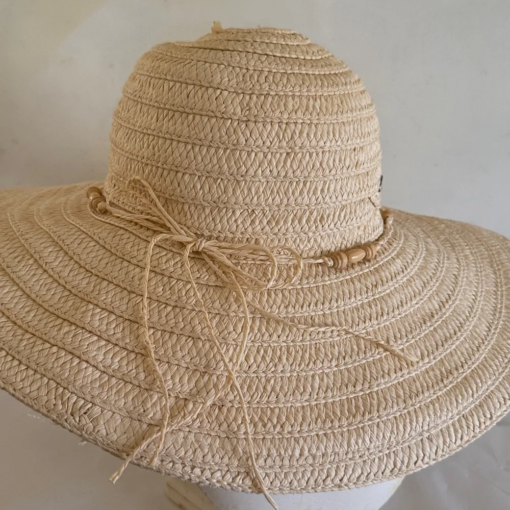 Panama Jack sun hat summer paper braid straw hat wide brim natural